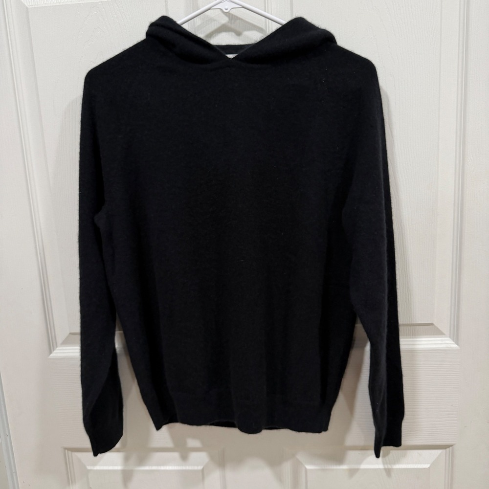 Nordstrom 100% Cashmere Hoodie Sweater Black N0510087MI Small
